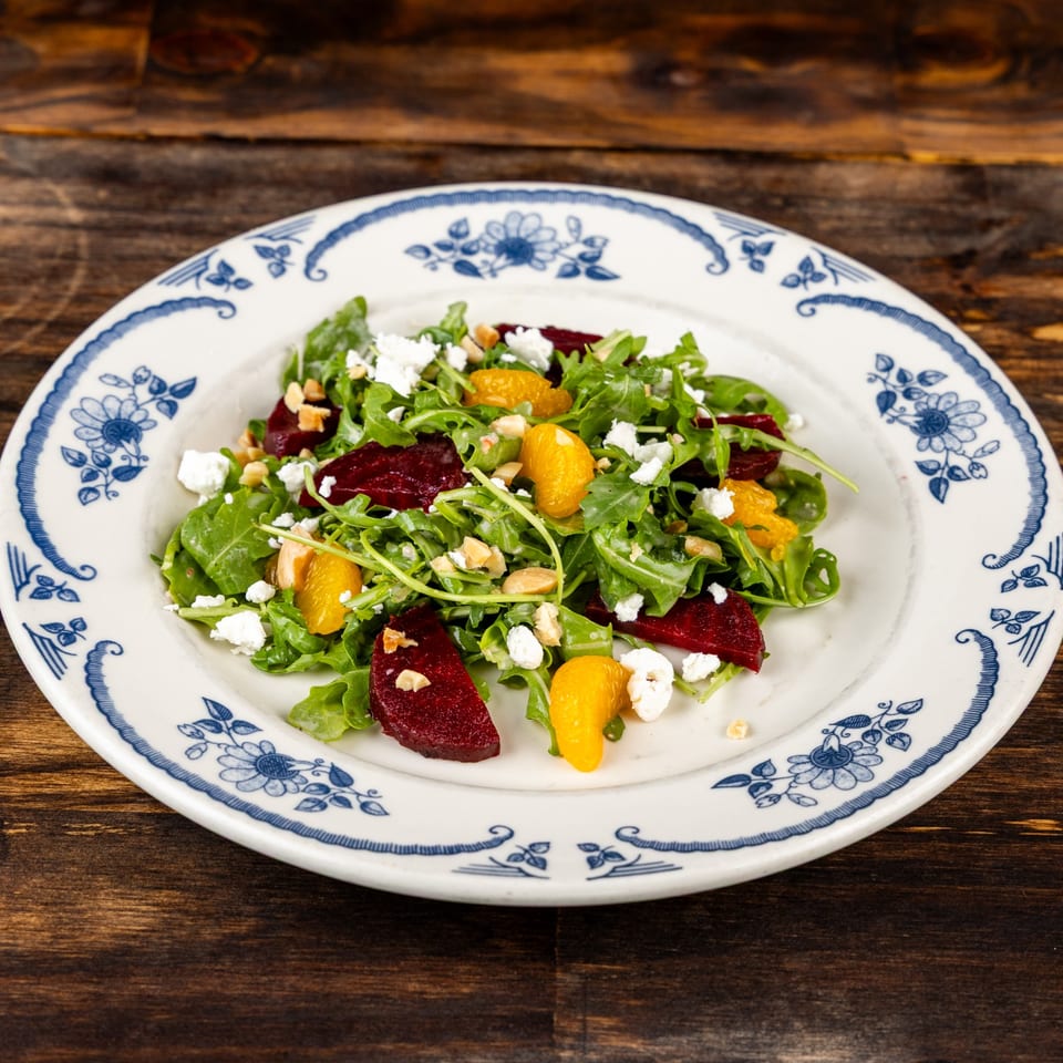 Arugula beet and mandarin orange salad