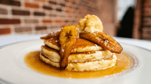 Mini Bananas Foster Pancakes.