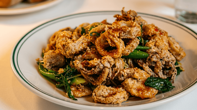 Sweet and Sour Calamari and Shrimp.